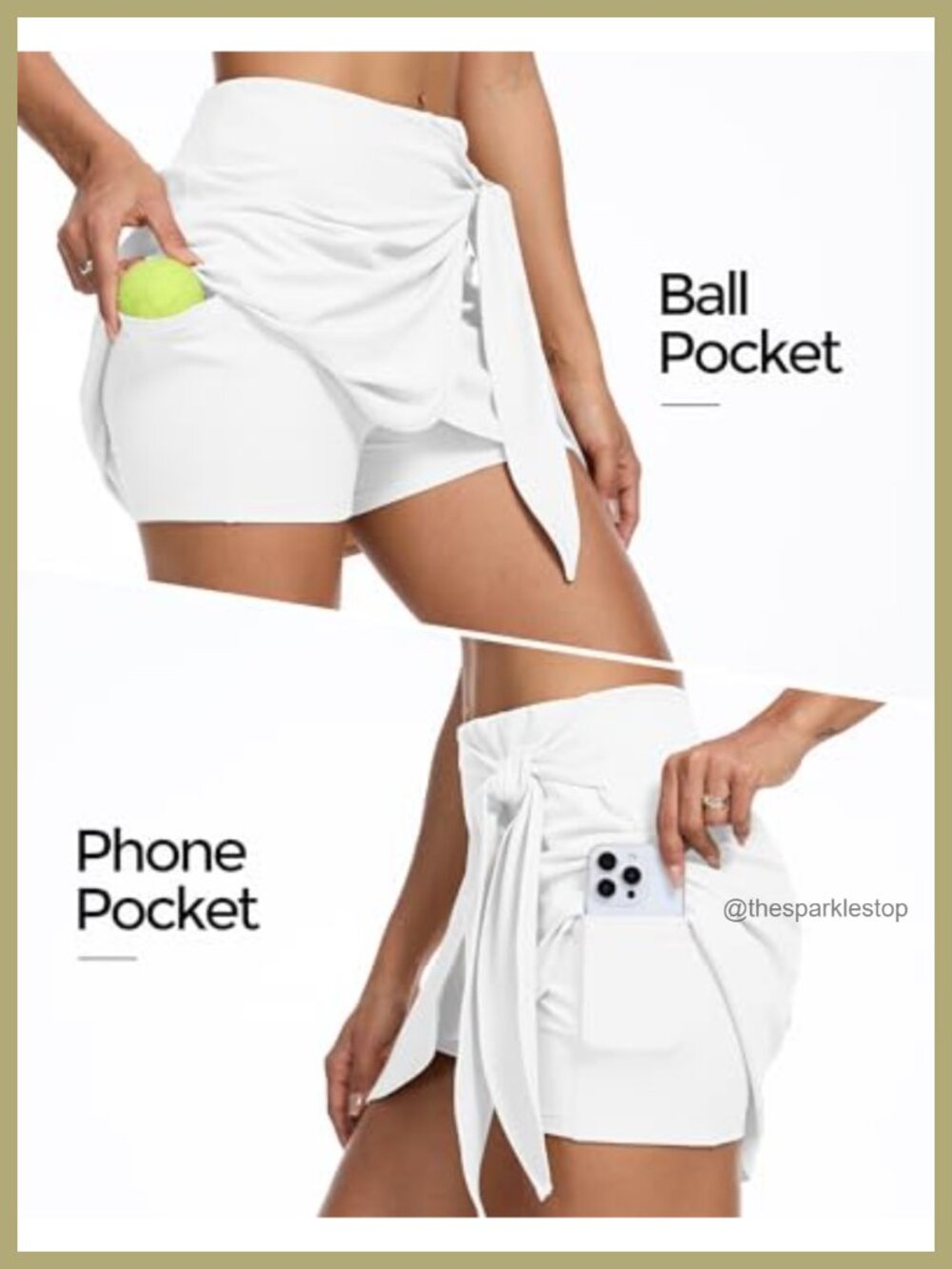 Wrap Skort for Women with Pockets and Tummy Control - Picture 2 of 6